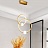 Подвесной светильник с двумя шарообразными плафонами внутри светодиодных колец GRIGGS DUO золото фото 4
